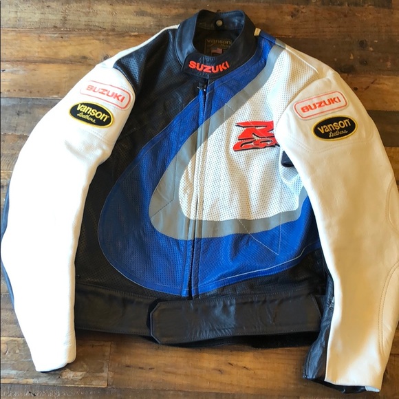 Vintage Vanson Suzuki Leather Jacket Sz 